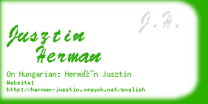 jusztin herman business card